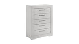 Blanca Modern Style 5-Drawer Chest Made with Wood in White B009P243272