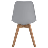 Grey and Natural Oak Padded Side Chairs B062P145597