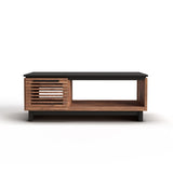 47" Coffee Table, No Assembly Required, Black with Bourbon Finish B108P160164