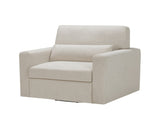 1pc Swivel Chair Plush Cushioned Seat Beige Boucle Upholstery Ergonomic Design Solid Wood Modern B011P304429