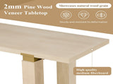 U_Style 62.9" Modern Minimalist Console Table, Solid Wood Entryway Sofa Table with Metal Accents, N711P289140O