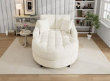 55" Modern Chaise Lounge Sofa Bed Upholstered Sofa Couch with Tufted Seat and Detachable Pillows for N719P256002A