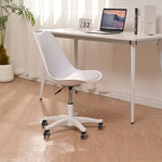 ZUN Armless Office Chair,Ergonomic Small Computer Desk Chair with Wheels,Adjustable Rolling Chair, 16344787