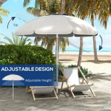 ZUN Outdoor beach umbrella-Cream White （Prohibited by WalMart） 25056736