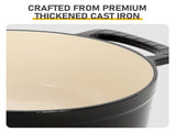 Cast iron 6QT cooking pot - Gradient Black Color - Includes two silicone gloves - Enamel pot 92886056
