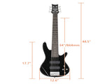 Full Size GIB 6 String H-H Pickup Electric Bass Guitar Bag Strap Pick 43681699
