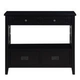 36'' Farmhouse Pine Wood Console Table Entry Sofa Table with 4 Drawers & 1 Storage Shelf for W1202P251878