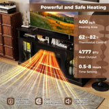 58" TV Stand with RGB Fireplace Black- Smart App Remote Control, 4777 BTU Heater 29702751