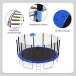 ZUN 16FT Trampoline for Kids with Safety Enclosure Net, Basketball Hoop and Ladder, Easy Assembly Round 01430998