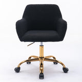 ZUN Hengming Faux Fur Home Office Chair,Fluffy Fuzzy Comfortable Makeup Vanity Chair ,Swivel Desk Chair W21256752