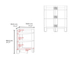 Side Table 31.70" H, with 3 Shelves, 3 Legs, White B097P250831