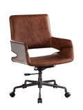 ZUN Vintage Cocoa Swivel Office Chair B062P215476