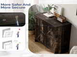 2-Door Barn Door Shoe Cabinet Made of Triamine Particleboard Black Square Shoe Cabinet with 73502453