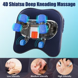 4D Deep Shiatsu Kneading Massager - 6 Nodes, 2 Heating Levels, 3 Intensities - Cordless with Auto 81604691