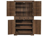 71" Tall Kitchen Pantry Cabinet with 3 Pull Out Cabinet Organizers, Farmhouse Embossed Texture 64134136