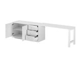 89.7''Wooden Sideboard with Extendable Table,Multifunctional Storage Cabinet with 2 Doors N711P334768K