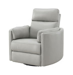 ZUN ACME Sagen Glider Recliner w/Swivel, Gray Leather Aire LV01880