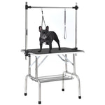 ZUN 36" Professional Dog Pet Grooming Table Adjustable Heavy Duty Portable w/Arm & Noose & Mesh Tray 15058957