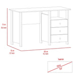 ZUN Bianco Writing Computer Desk, Three Drawers, One Shelf B070P188822