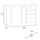 ZUN Bianco Writing Computer Desk, Three Drawers, One Shelf B070P188822