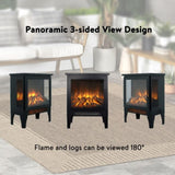 ZUN 15 inch Freestanding Electric Fireplace Stove heater with 3D Flame effect W1769P205859