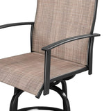 2pcs Wrought Iron Swivel Bar Chair Patio Swivel Bar Stools Black 27888896