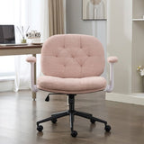 Cross Legged Chair with Flip-up Armrests, Cross Legged Office with Wheels, Comfy Swivel 33583176