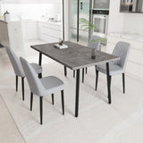 55.12-70.87" expandable rectangular dining table that can accommodate 4-6 people, equipped with 4 PU 15291236