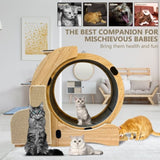 5-in-1 Cat Sports Running Wheel, Cats Wheel Wood Climbing Frame, Cat Litter Fitness Wheel, Oversized W1790112807
