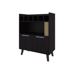 ZUN Yucca Bar Cabinet – Wine Storage & Display, Wengue B128P263714