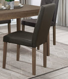 Side Chairs 2pc Set Walnut Brown Finish Wood Frame Faux Leather Back and Seat B01143831