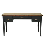 ZUN 53 inch Writing Desk, No Assembly Required, Black and Whiskey Finish B108P160151