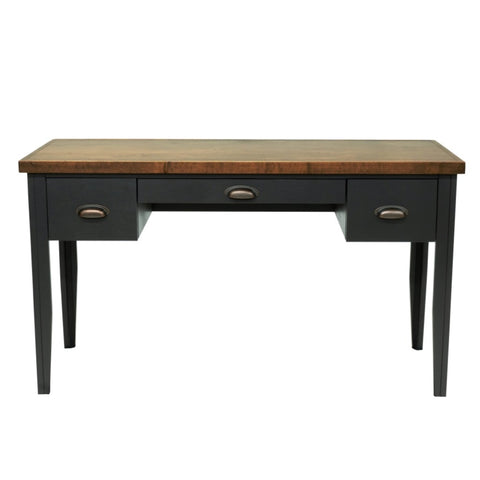 ZUN Bridgevine Home Essex 53 inch Writing Desk, No Assembly Required, Black and Whiskey Finish B108P160151