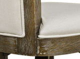 Henry 27" Armless Swivel Counter Height Bar Stool, Natural White Linen B2719P238375