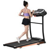 ZUN NEW Home Folding Treadmill with Pulse Sensor, 2.5 HP Quiet Brushless Motor , 7.5 MPH, 300LBS Weight N728P182196B