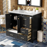 36'' Bathroom Vanity with Ceramic Sink Combo, Solid Wood Frame Bathroom Storage Cabinet, N710P276691B