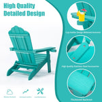 ZUN TALE Folding Adirondack Chair with Pullout Ottoman with Cup Holder, Oaversized, Poly Lumber, for 95450822