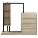 Wardrobe with 4 Drawers and 3 Shelves,Natural 92451045