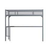 Twin Metal loft Bed with Desk, Ladder and Guardrails, bookdesk under bed, Silver W1676105930