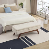 COOLMORE Teddy wool fabric, solid wood feet for solid weighing, and bed end stool with storage W1539P242728