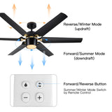 ZUN Modern 60" Integrated LED Light Ceiling Fan with Remote Control W136760767