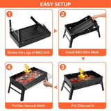Portable BBQ Barbecue Grill Foldable Charcoal Grill Camping Garden Outdoor Travel 40376126