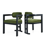 ZUN Indoor Upholstered Wood Dining Chair,Green+Black N768P221635E