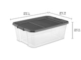 (2 pack) 76 Quart Stacker Storage Bin, Clear Plastic Storage Container with Latch Lid, Durable, Dark 68110717