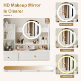 Fashion Vanity Desk with Mirror Lights for Makeup Cushioned Chair, Vanity Mirror with Lights 50220138