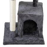 ZUN Double Level Cat Tree Stand House Furniture Kittens Activity Tower Posts Kitty Pet Play House - dark W2181P190598