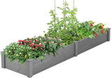 Over Ground Raised Garden Bed 96x28x10'', Large Long Planter Box for Outdoor, Tool-Free Assembly W1390P163448