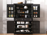 71" Tall Kitchen Pantry Cabinet with 3 Pull Out Cabinet Organizers, Farmhouse Embossed Texture 50024096