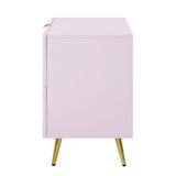 Pink High Gloss 2-Drawer Nightstand B062P209010