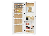 Solid Wood Jewelry Armoire Organizer Cabinet with Full-Length Mirror, 47.5x14.3 in Wall-Mounted W2640P454224